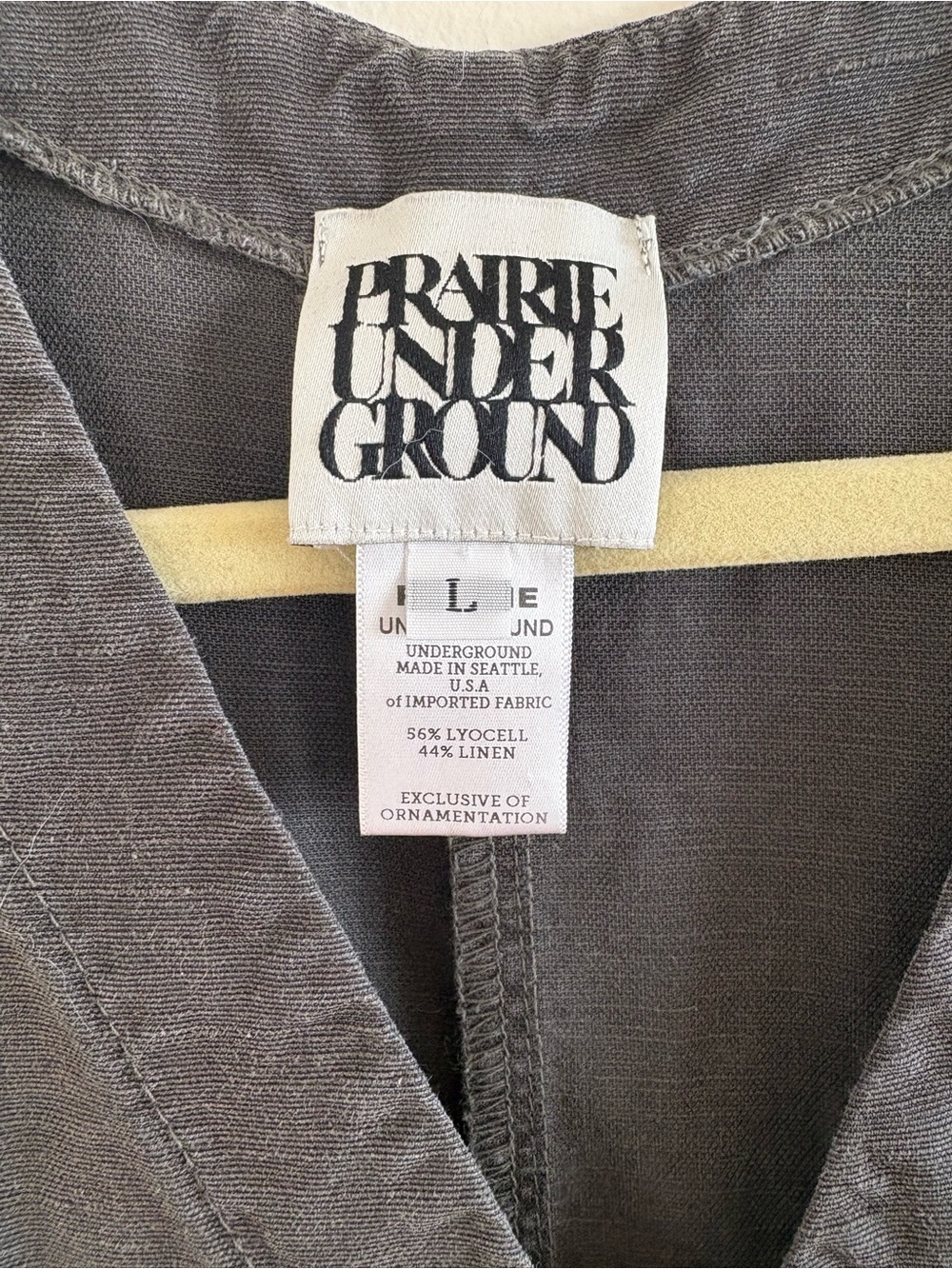 Prairie Underground Charcoal Gray Linen Blend Top - Picture 2 of 4